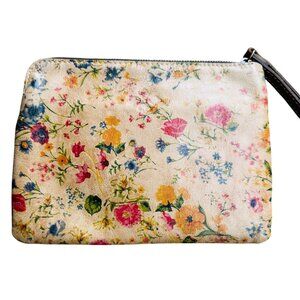 Patricia Nash Cassini Italian Leather Prairie Rose Floral Wristlet Bag
